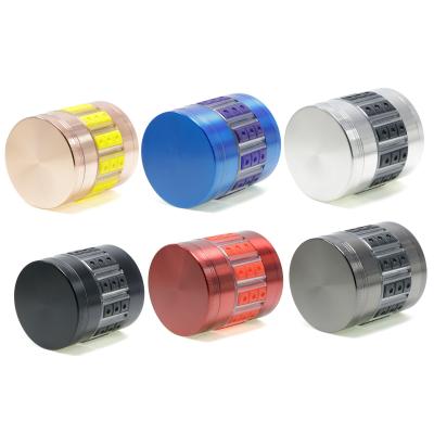 Diameter 63MM flat zinc alloy multicolor smoke grinder 7864